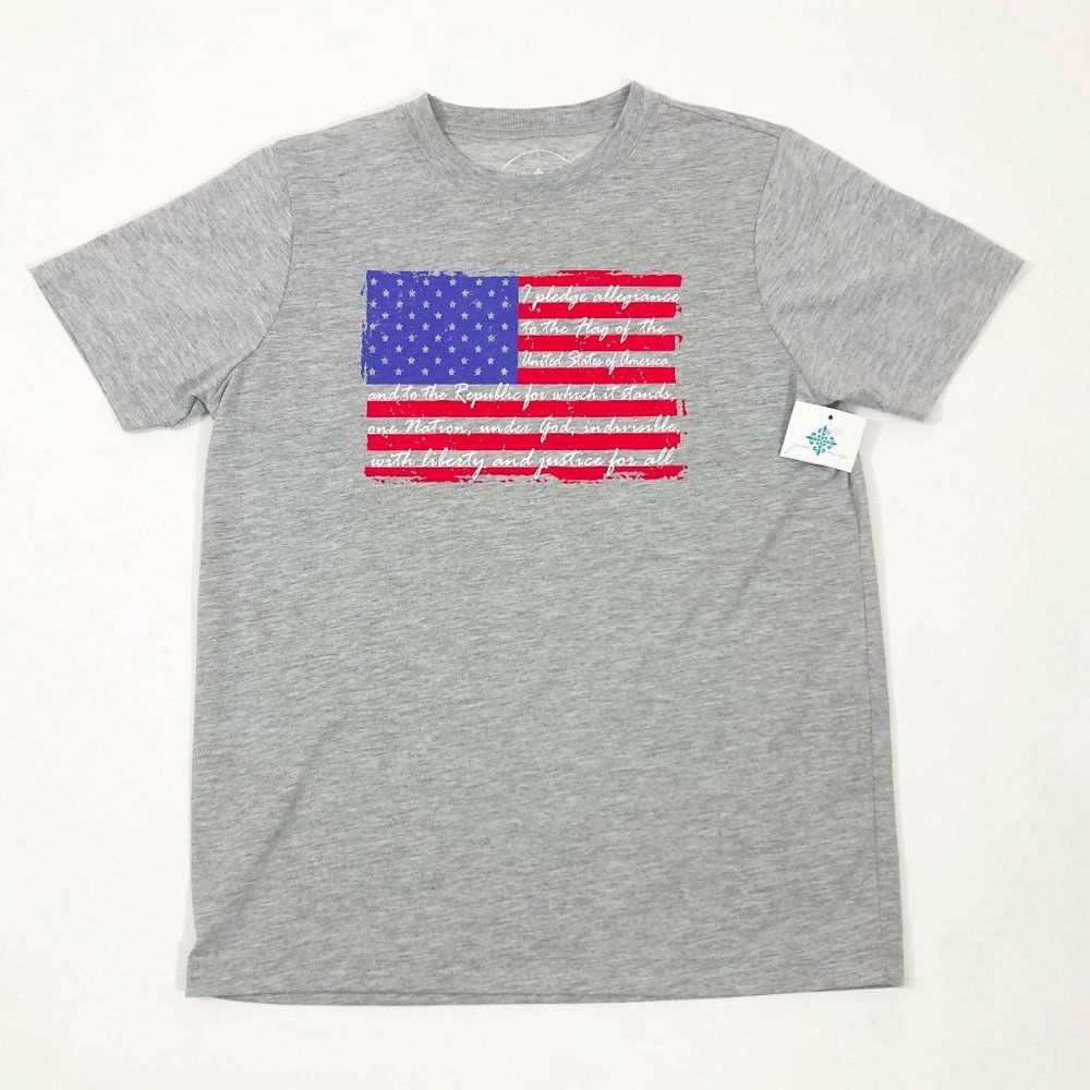 NWT Jane Marie Gray Patriotic Flag Womans Tee